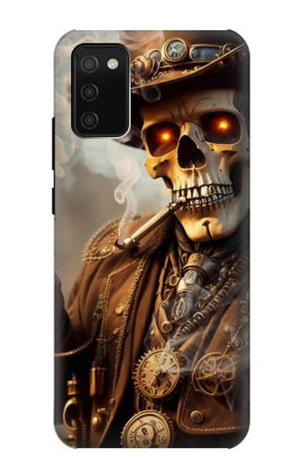 S3949 Crâne Steampunk Fumer Etui Coque Housse pour Samsung Galaxy A02s, Galaxy M02s  (NOT FIT with Galaxy A02s Verizon SM-A025V)