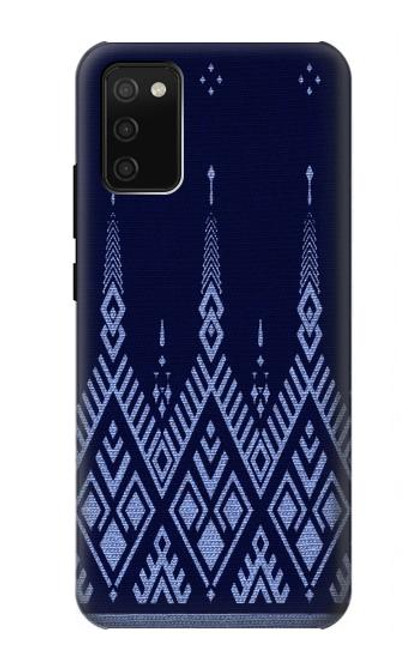 S3950 Motif textile thaïlandais bleu Etui Coque Housse pour Samsung Galaxy A02s, Galaxy M02s  (NOT FIT with Galaxy A02s Verizon SM-A025V)