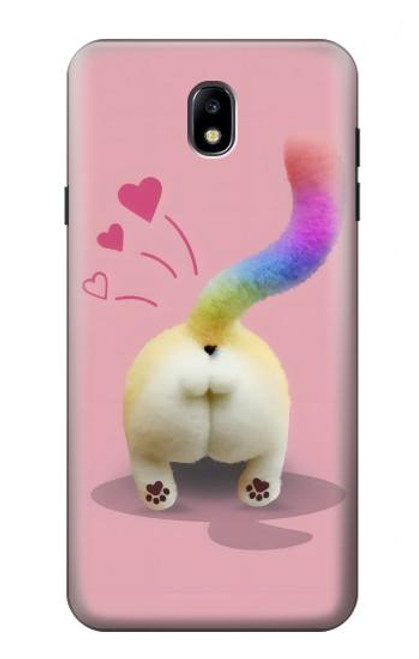 S3923 Queue d'arc-en-ciel de fond de chat Etui Coque Housse pour Samsung Galaxy J7 (2018), J7 Aero, J7 Top, J7 Aura, J7 Crown, J7 Refine, J7 Eon, J7 V 2nd Gen, J7 Star