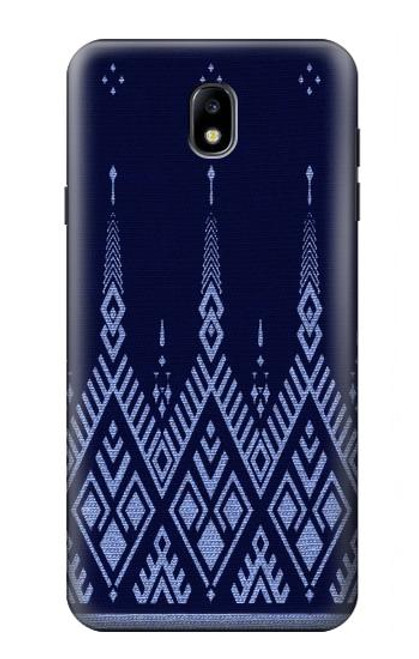 S3950 Motif textile thaïlandais bleu Etui Coque Housse pour Samsung Galaxy J7 (2018), J7 Aero, J7 Top, J7 Aura, J7 Crown, J7 Refine, J7 Eon, J7 V 2nd Gen, J7 Star