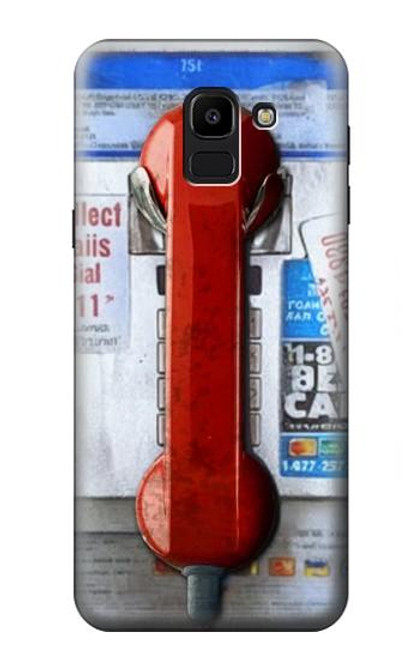 S3925 Collage Téléphone Public Vintage Etui Coque Housse pour Samsung Galaxy J6 (2018)