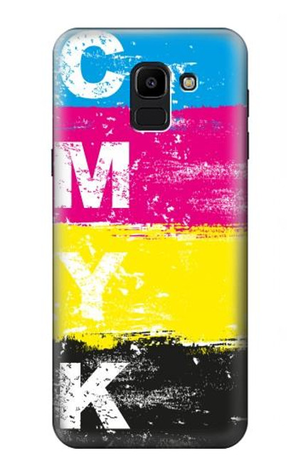 S3930 Clé jaune cyan magenta Etui Coque Housse pour Samsung Galaxy J6 (2018)