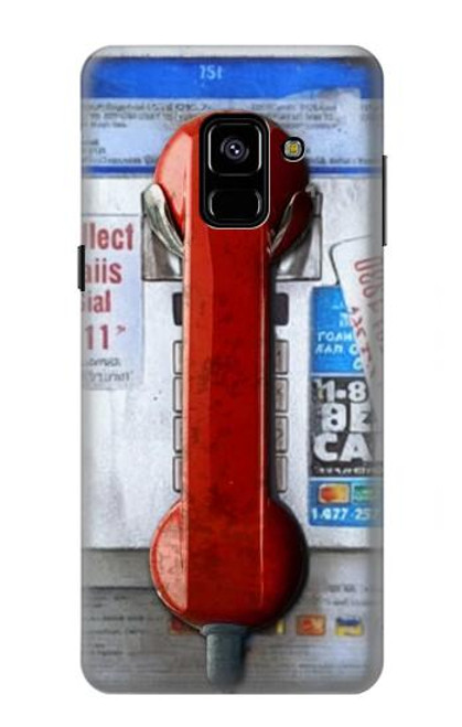 S3925 Collage Téléphone Public Vintage Etui Coque Housse pour Samsung Galaxy A8 (2018)