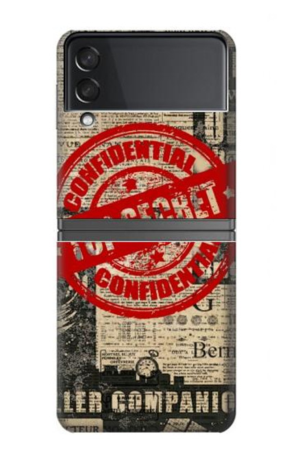 S3937 Texte Top Secret Art Vintage Etui Coque Housse pour Samsung Galaxy Z Flip 4