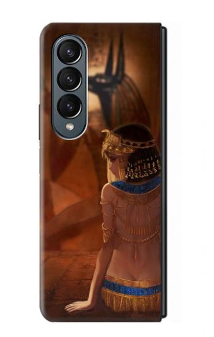 S3919 La reine égyptienne Cléopâtre Anubis Etui Coque Housse pour Samsung Galaxy Z Fold 4