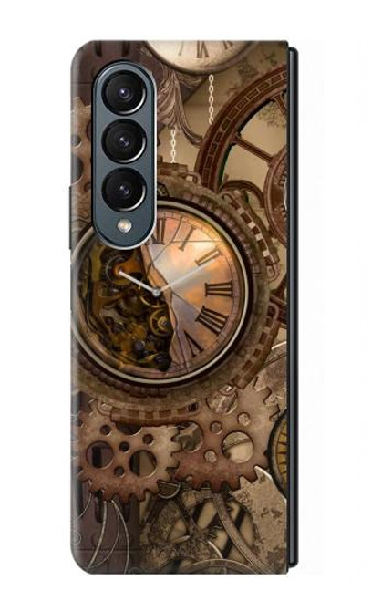 S3927 Boussole Horloge Gage Steampunk Etui Coque Housse pour Samsung Galaxy Z Fold 4