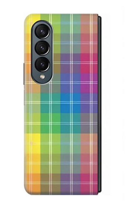 S3942 Tartan à carreaux arc-en-ciel LGBTQ Etui Coque Housse pour Samsung Galaxy Z Fold 4