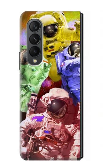 S3914 Galaxie colorée de costume d'astronaute de nébuleuse Etui Coque Housse pour Samsung Galaxy Z Fold 3 5G