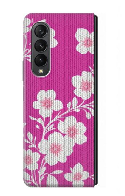 S3924 Fond rose fleur de cerisier Etui Coque Housse pour Samsung Galaxy Z Fold 3 5G