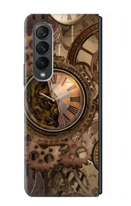 S3927 Boussole Horloge Gage Steampunk Etui Coque Housse pour Samsung Galaxy Z Fold 3 5G