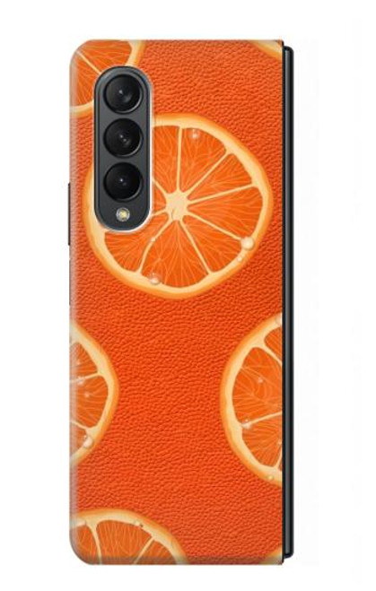 S3946 Motif orange sans couture Etui Coque Housse pour Samsung Galaxy Z Fold 3 5G