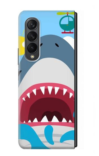S3947 Caricature d'hélicoptère de requin Etui Coque Housse pour Samsung Galaxy Z Fold 3 5G