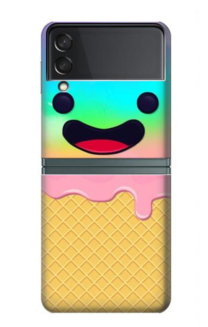 S3939 Sourire mignon de crème glacée Etui Coque Housse pour Samsung Galaxy Z Flip 3 5G