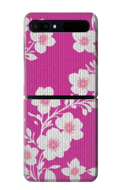 S3924 Fond rose fleur de cerisier Etui Coque Housse pour Samsung Galaxy Z Flip 5G