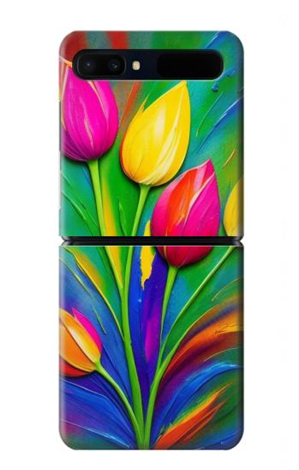 S3926 Peinture à l'huile de tulipe colorée Etui Coque Housse pour Samsung Galaxy Z Flip 5G