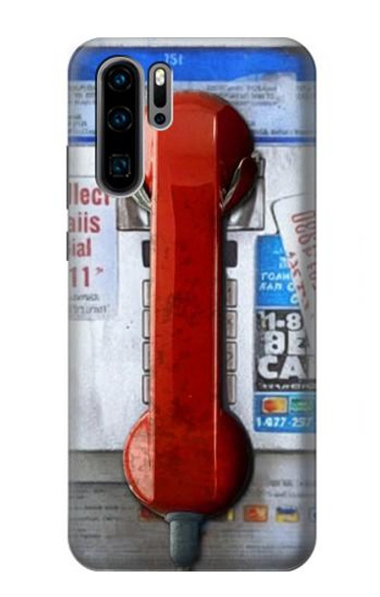 S3925 Collage Téléphone Public Vintage Etui Coque Housse pour Huawei P30 Pro