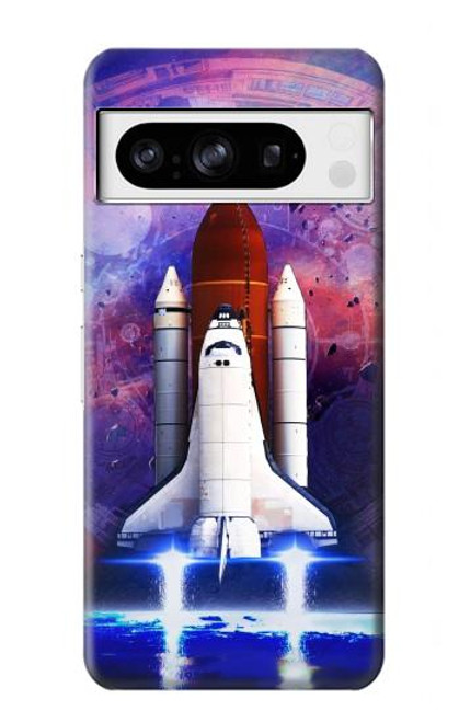 S3913 Navette spatiale nébuleuse colorée Etui Coque Housse pour Google Pixel 8 pro