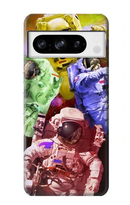 S3914 Galaxie colorée de costume d'astronaute de nébuleuse Etui Coque Housse pour Google Pixel 8 pro