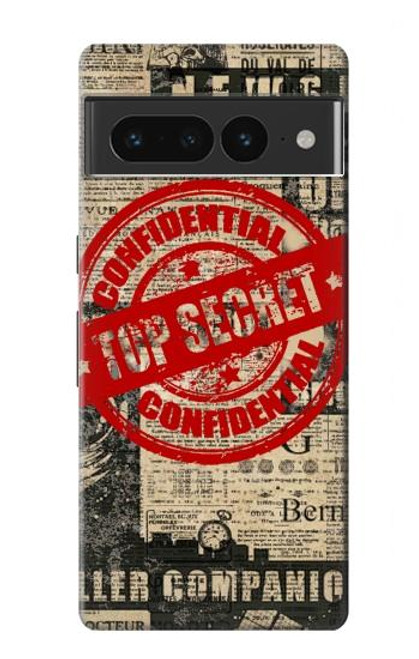 S3937 Texte Top Secret Art Vintage Etui Coque Housse pour Google Pixel 7 Pro