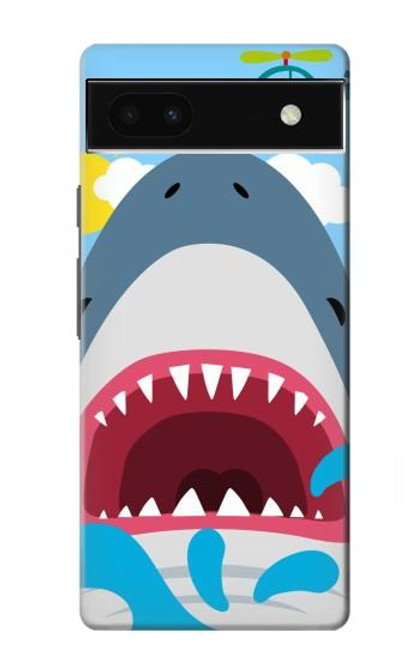 S3947 Caricature d'hélicoptère de requin Etui Coque Housse pour Google Pixel 6a