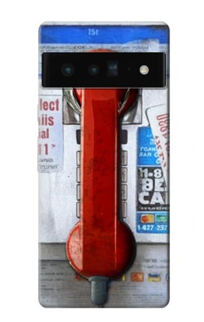 S3925 Collage Téléphone Public Vintage Etui Coque Housse pour Google Pixel 6 Pro