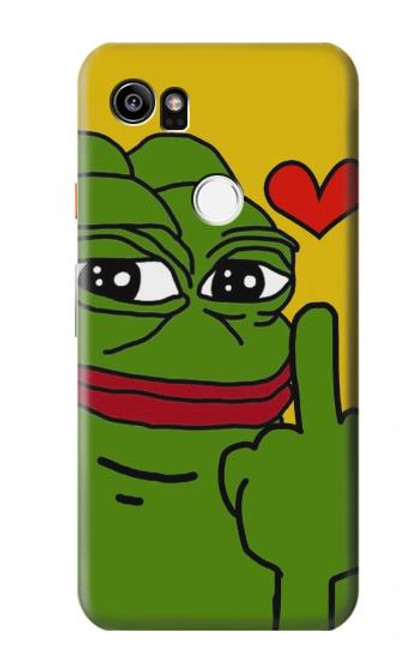 S3945 Pepe Love doigt du milieu Etui Coque Housse pour Google Pixel 2 XL