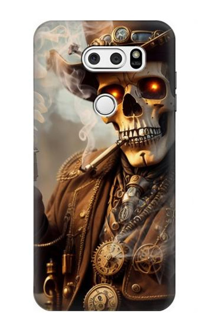 S3949 Crâne Steampunk Fumer Etui Coque Housse pour LG V30, LG V30 Plus, LG V30S ThinQ, LG V35, LG V35 ThinQ