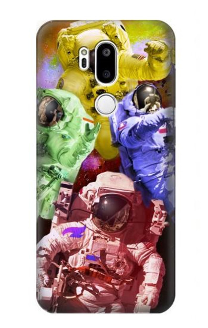 S3914 Galaxie colorée de costume d'astronaute de nébuleuse Etui Coque Housse pour LG G7 ThinQ