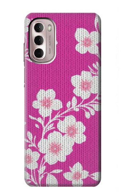 S3924 Fond rose fleur de cerisier Etui Coque Housse pour Motorola Moto G Stylus 4G (2022)