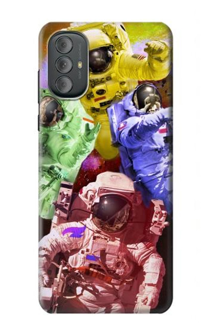 S3914 Galaxie colorée de costume d'astronaute de nébuleuse Etui Coque Housse pour Motorola Moto G Power 2022, G Play 2023