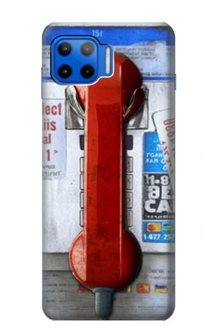 S3925 Collage Téléphone Public Vintage Etui Coque Housse pour Motorola Moto G 5G Plus