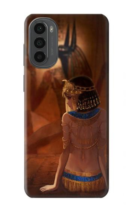 S3919 La reine égyptienne Cléopâtre Anubis Etui Coque Housse pour Motorola Moto G52, G82 5G