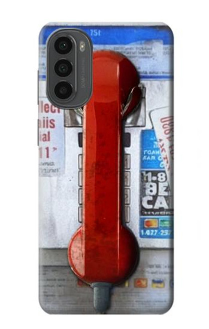 S3925 Collage Téléphone Public Vintage Etui Coque Housse pour Motorola Moto G52, G82 5G
