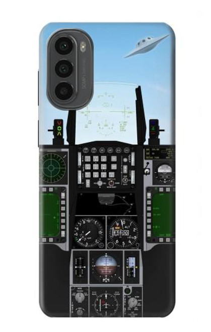 S3933 Avion de chasse OVNI Etui Coque Housse pour Motorola Moto G52, G82 5G