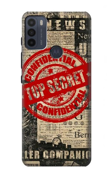 S3937 Texte Top Secret Art Vintage Etui Coque Housse pour Motorola Moto G50