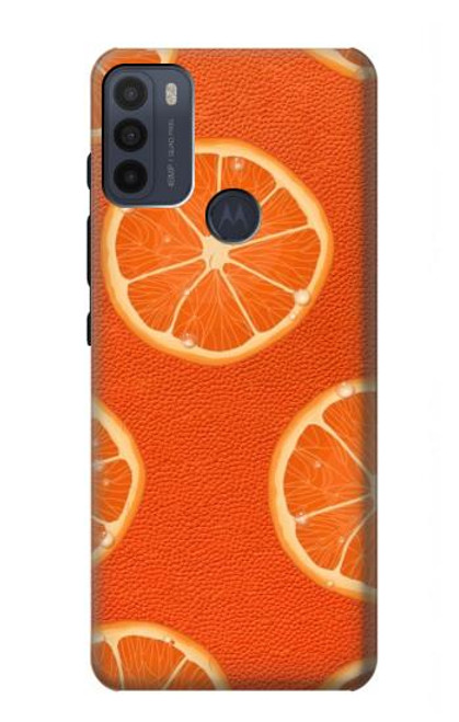 S3946 Motif orange sans couture Etui Coque Housse pour Motorola Moto G50