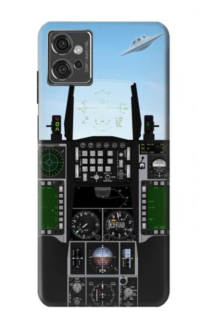 S3933 Avion de chasse OVNI Etui Coque Housse pour Motorola Moto G32