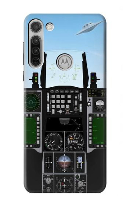 S3933 Avion de chasse OVNI Etui Coque Housse pour Motorola Moto G8