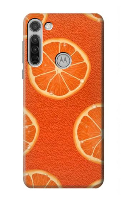 S3946 Motif orange sans couture Etui Coque Housse pour Motorola Moto G8