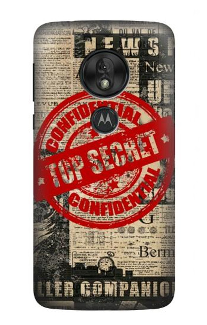 S3937 Texte Top Secret Art Vintage Etui Coque Housse pour Motorola Moto G7 Play