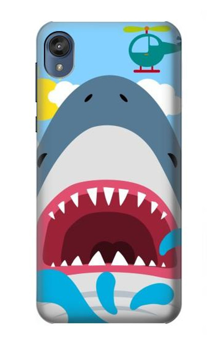 S3947 Caricature d'hélicoptère de requin Etui Coque Housse pour Motorola Moto E6, Moto E (6th Gen)