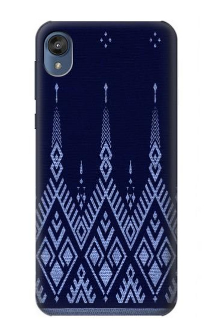 S3950 Motif textile thaïlandais bleu Etui Coque Housse pour Motorola Moto E6, Moto E (6th Gen)