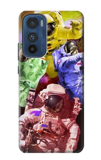 S3914 Galaxie colorée de costume d'astronaute de nébuleuse Etui Coque Housse pour Motorola Edge 30