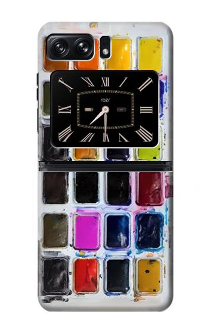 S3956 Graphique de boîte à palette aquarelle Etui Coque Housse pour Motorola Moto Razr 2022