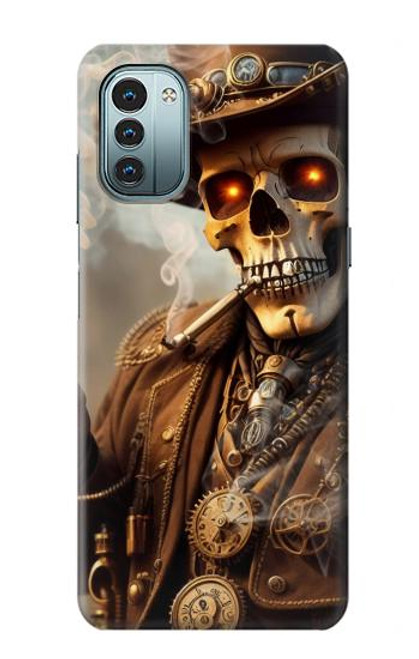 S3949 Crâne Steampunk Fumer Etui Coque Housse pour Nokia G11, G21