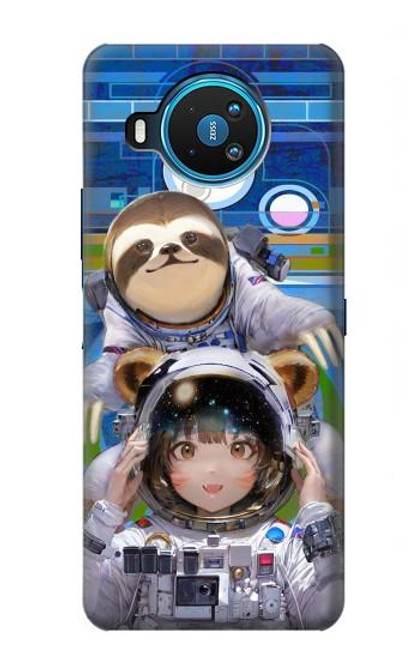 S3915 Costume d'astronaute paresseux pour bébé fille raton laveur Etui Coque Housse pour Nokia 8.3 5G