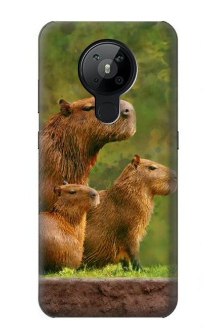 S3917 Cochon d'Inde géant de la famille Capybara Etui Coque Housse pour Nokia 5.3