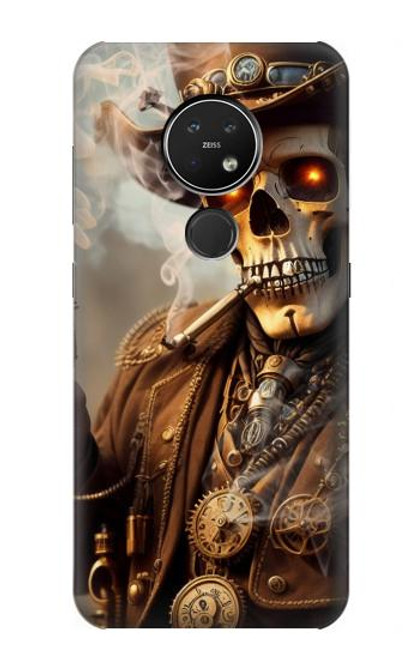 S3949 Crâne Steampunk Fumer Etui Coque Housse pour Nokia 7.2