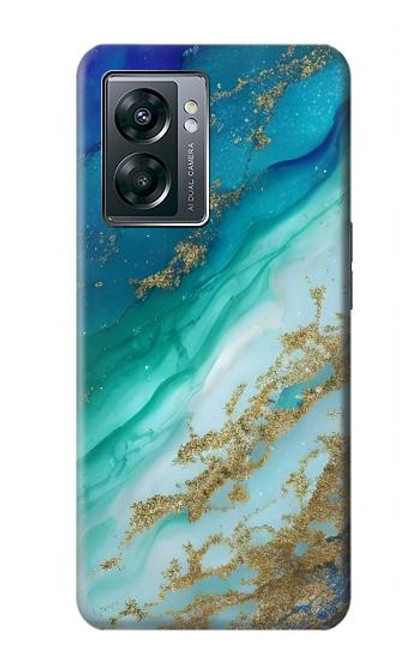 S3920 Couleur bleu océan abstrait émeraude mélangée Etui Coque Housse pour OnePlus Nord N300