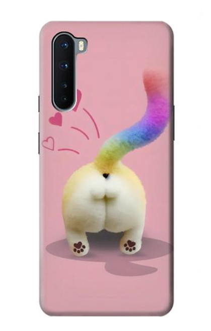 S3923 Queue d'arc-en-ciel de fond de chat Etui Coque Housse pour OnePlus Nord